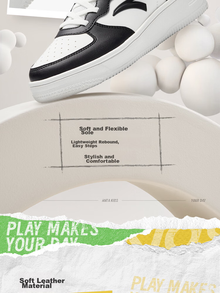 Anta Kids Girls Sports Shoes Big Kids 2026 Spring Campus White Casual Sneakers A22618076 6